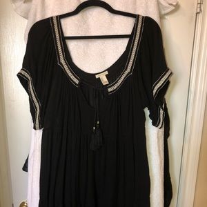 Black flowy mini dress